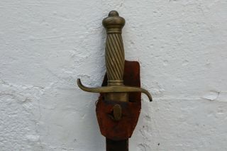 Antique German Prussian Short Sword with sheath and leather frog GZ Luneschloss 2