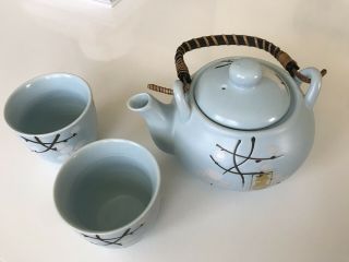 Japanese Design Blue Cherry Blossom Sakura Tea Pot and Cups Set Japan Home Decor 2