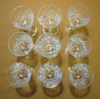 9 Vintage Waterford Crystal Lismore Claret Wine Glasses 5 7/8 " Gothic