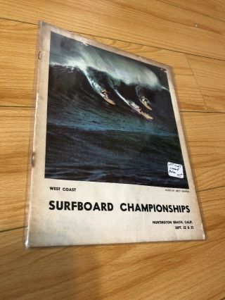 Huntington Beach Vintage 1962 Surfing Contest Program Leroy Grannis Hap Jacobs
