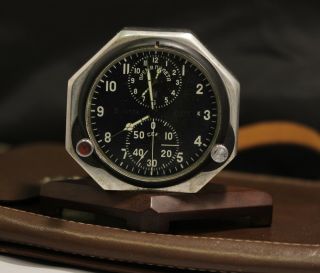 Soviet 70s Airforce Cockpit Clock Acs - 1/achs - 1 For Su/mig Jets In Rare Case