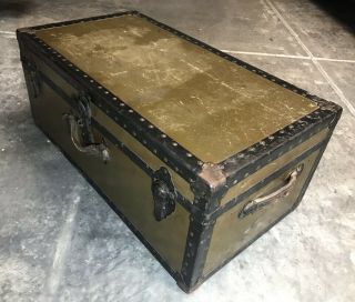 Vintage WWI And WWII Officer Military Foot Locker 2