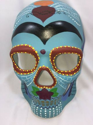 Day Of The Dead Hand Painted Mask Blue 26511 Skull