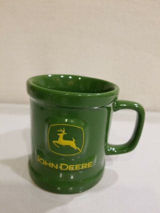 John Deere Raised Deer Tractor Logo Green Coffee Mug