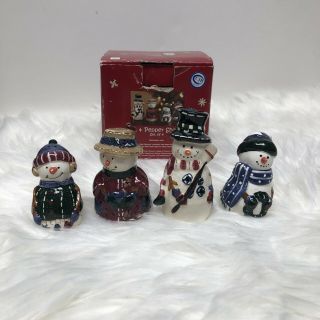 Vintage Xmas Snowmen Salt & Pepper Shakers Set of 4 by St.  Nicholas Square 3