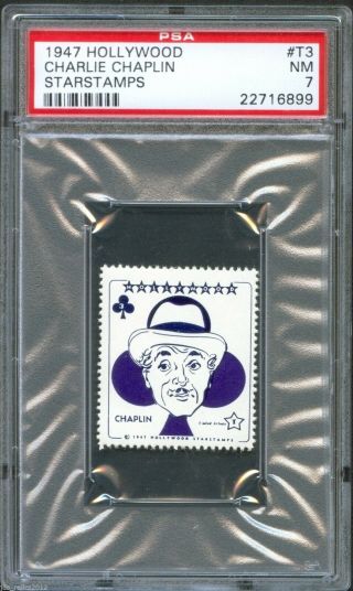 1947 Hollywood Starstamps T3 Charlie Chaplin The Tramp The Circus Psa 7 Nm