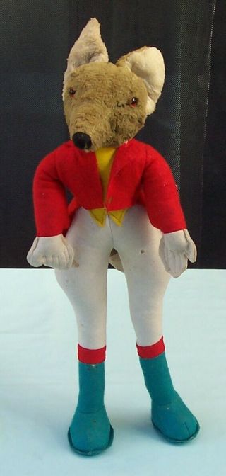 Vintage Merrythought Reynard Huntsman Fox Character Toy England C1956 - 59