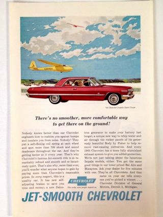 1963 Chevrolet Impala Sport Coupe Print Ad Gm Chevy Automobile Car