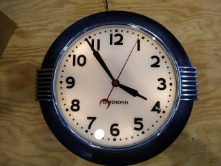 Vintage Hammond 341 Illuminated Wall Clock,  Art Deco,