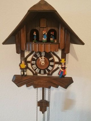 Cuckoo Clock German Black Forest Musical Chalet 1 Day Clock