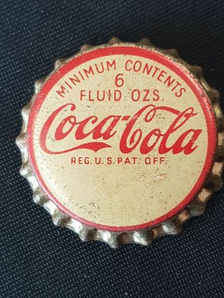 Usa 1930,  S Coca Cola Crown Seal Bottle Cap Cork