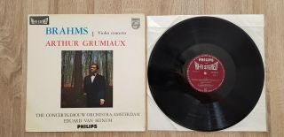 Philips Hi - Fi Stereo 835 008 Ay Ed1 Brahms Violin Concerto - Arthur Grumiaux Nm