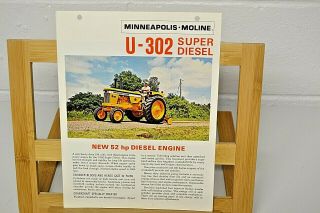 Vintage Minneapolis Moline U - 302 Diesel Tractor Sales Brochure