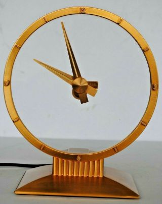 Vintage 1950s Art Deco Jefferson Golden Hour Electric Mystery Clock