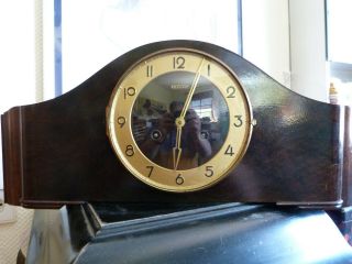 Haid Chiming Antique Mantel Clock - Mid Century 50ties With Key