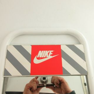 Vintage 1990s Nike METAL SHOE MIRROR DISPLAY SIGN AUTHENTIC Sales floor Rare 3