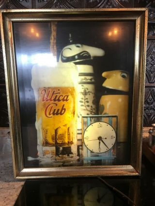Vintage Utica Club Beer Light Sign Clock - Shultz & Dooley