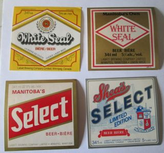 4 Vintage Canada Labatt Brewing Co Manitoba Beer Label Labels Winnipeg