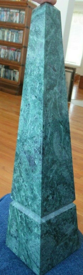 Green Marble Obelisk Statue