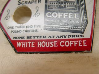 Vintage White House Coffee Tin Metal Advertising Kitchen Pot & Pan Scraper 3