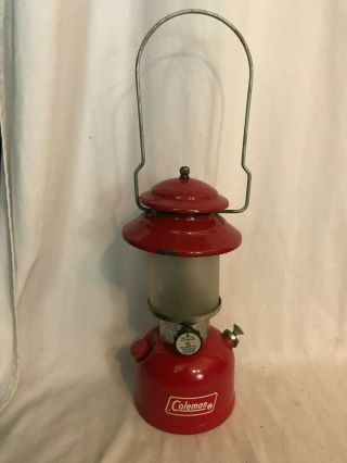 Vintage Red Coleman Lantern Frosted Globe (france) Single Mantle Model 200a 7/74