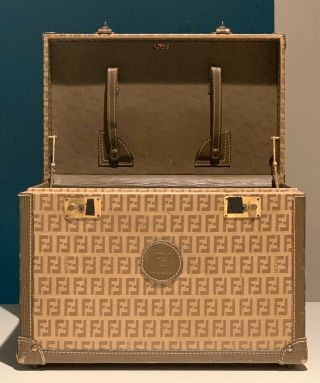 Authentic Vintage Fendi Train Case Mid Century Modern W/key Trunk Bag