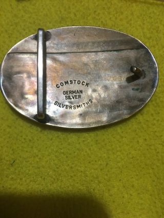 Comstock Silversmith German Silver Trophy Belt Buckle Rodeo Calf Roping Champion 2