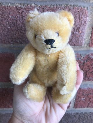 Vintage 6 " Steiff Mohair Jointed Teddy Bear Toy Animal 1950s No Id Honey Brown
