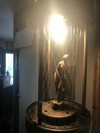 Vintage Greek Goddess Mineral Oil Rain Drip Drop Hanging Swag Lamp 24 Inch
