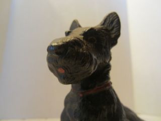 Antique Hubley Black Cast Iron Scottie Dog Art Statue Doorstop