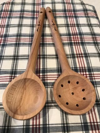 Longaberger Utensils Wooden Spoon Set 12” Long