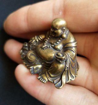Chinese pure brass maitreya Buddha Small statue 2