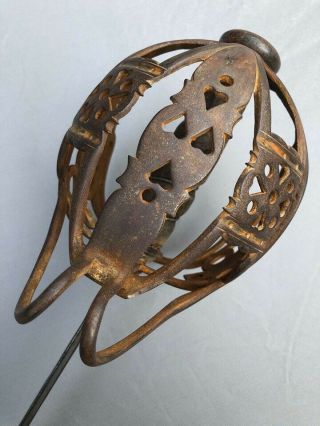 19th Century (or Earlier) Scottish Highlanders Basket Hilted Broadsword