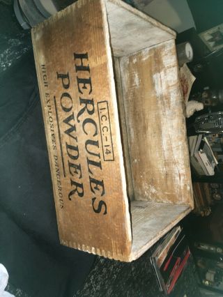 Vintage Hercules Powder Co High Explosives Dynamite Tnt Wood Box Wooden Crate