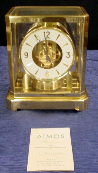 Vintage Atmos Jaeger Le Coultre Swiss Clock 528 - 8 Shelf Mantle