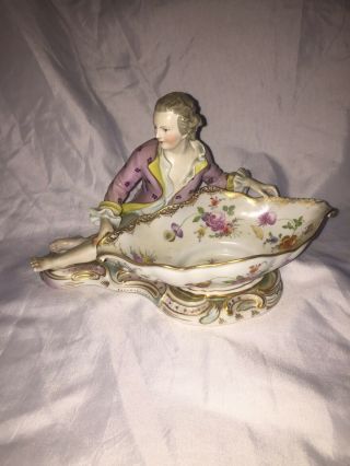 Antique Porcelain Candy Dish Figurine Unknown