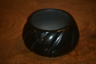 Native American Santa Clara Pueblo Pottery Pot Unsigned Black With Decoration