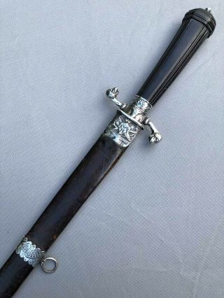 Fine 18th Century French Silver Mounted Hunting Sword & Scabbard - Paris 1744 - 50