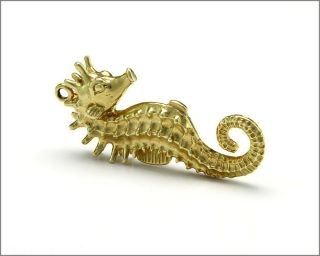 Vintage 14k Solid Yellow Gold - Seahorse - Bracelet ' s Charm 2