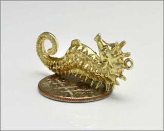 Vintage 14k Solid Yellow Gold - Seahorse - Bracelet ' s Charm 3