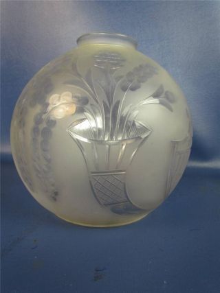 Fantastic Antique Astral Lamp Shade With American Shield & Trumpet Cut Design