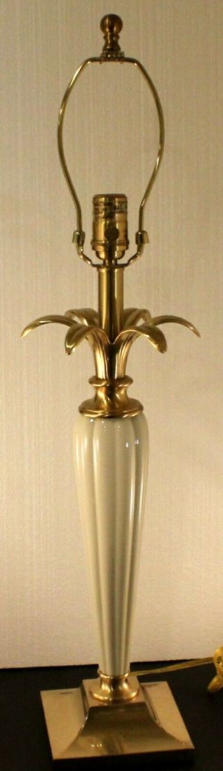 Lenox Quoizel Electric Table Lamp Ivory & Brass 30 "