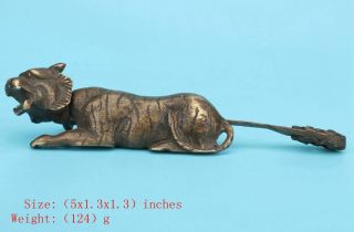 Rare Chinese Bronze Statue Tiger Locks Old Mascot Decoration Gift