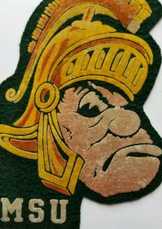 Vintage Msu Michigan State University Spartans College Felt Sew - On Patch 1950 