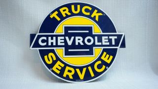 Vintage Chevrolet Chevy Porcelain Sign Gas Motor Oil Pump Dealer Walker Co Truck