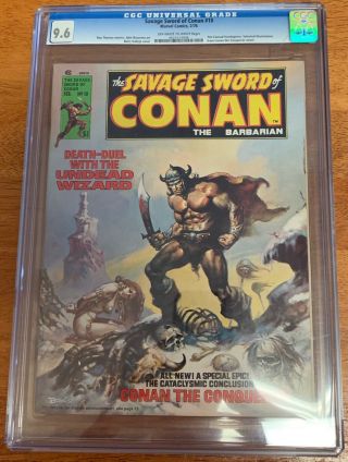 Savage Sword Of Conan 10 Cgc - 9.  6 Outstanding Boris Vallejo Cover