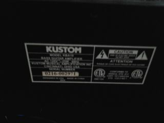 Kustom KBA10 Bass Amplifier ExcCond RARE Vintage 1990 ' s AC 120V 25W 60Hz Low End 3