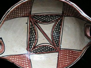 Antique Indian Polychrome Painted Pottery Serving Bowl Isleta Zuni Hopi Pueblo 3