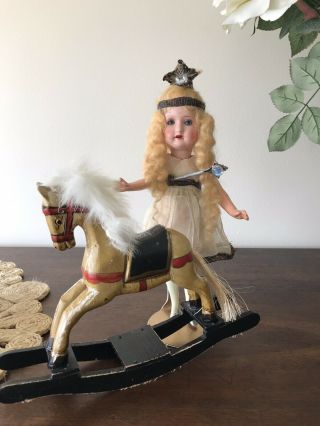 Antique German Bisque Head Christmas Fairy Doll Gorgeous