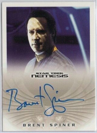 Na6 Brent Spiner As Lt Commander Data - Star Trek Nemesis - Autograph Card